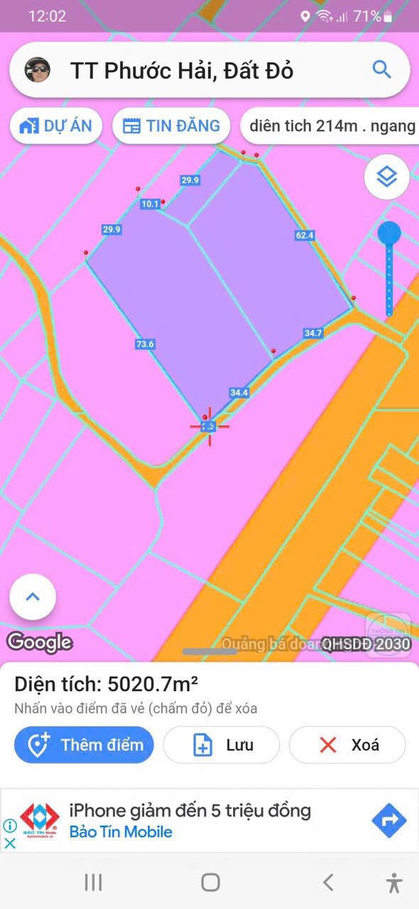 Đất nền góc 2 mặt tiền 5 sào tại Phước Hải, Đất Đỏ, Bà Rịa - Vũng Tàu - Đầu tư sinh lời lý tưởng!