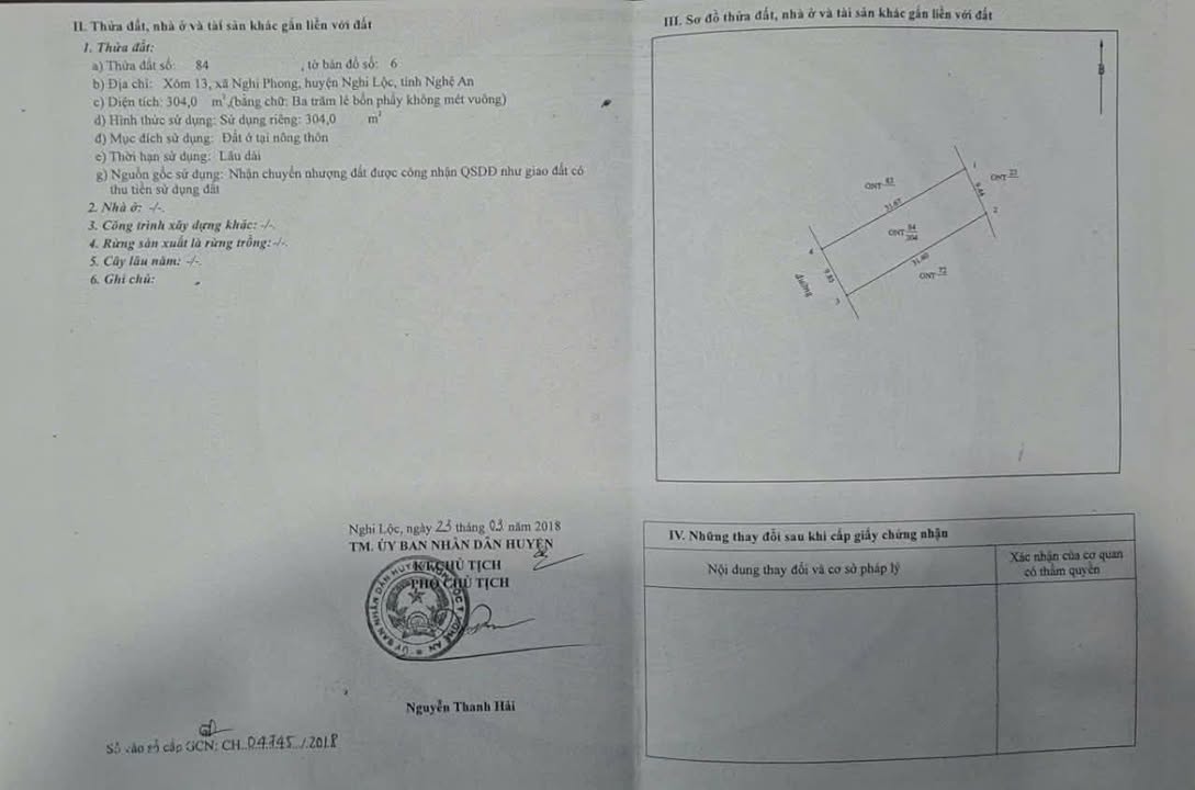 Đất nền Nghi Phong, Nghi Lộc 304m² giá 3.1 tỷ - Vị trí đẹp cho nhà vườn nghỉ dưỡng!