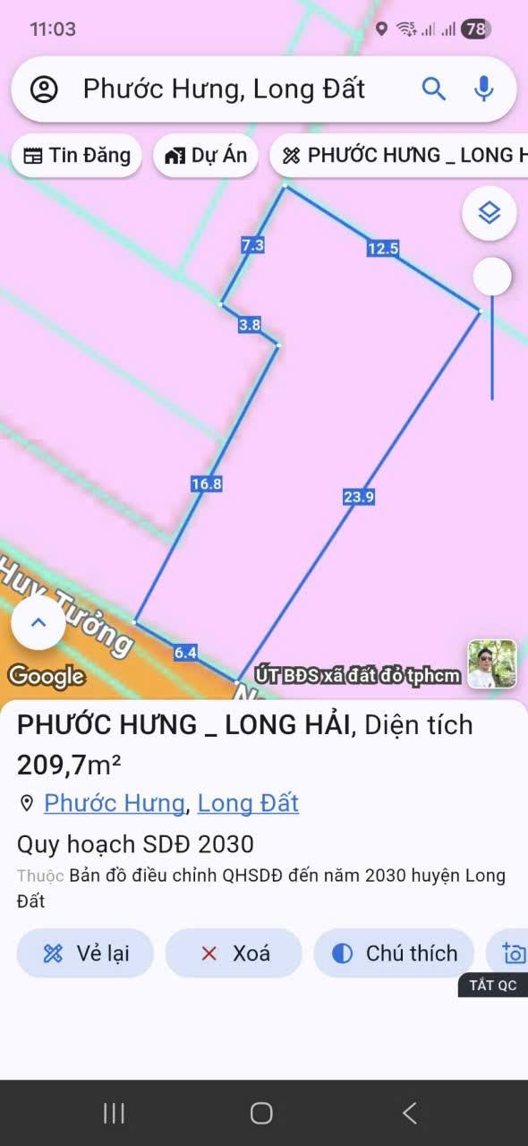 Đất nền Long Hải, Bà Rịa - Vũng Tàu 209m² giá 2.3 tỷ - Đầu tư sinh lời ngay!