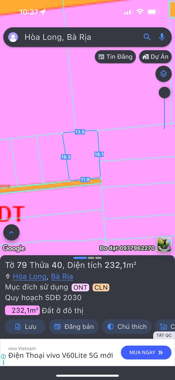 Đất nền Bà Rịa - Vũng Tàu 214.2m² giá 1 tỷ - Chính chủ bán gấp!