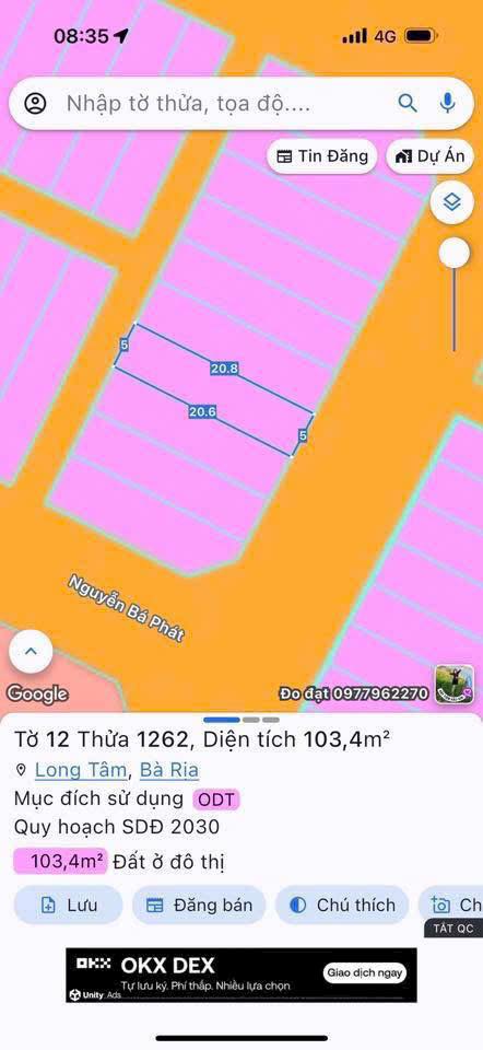 Đất nền Long Tâm, TP Bà Rịa 100m² giá 2.5 tỷ - Sổ hồng chính chủ!