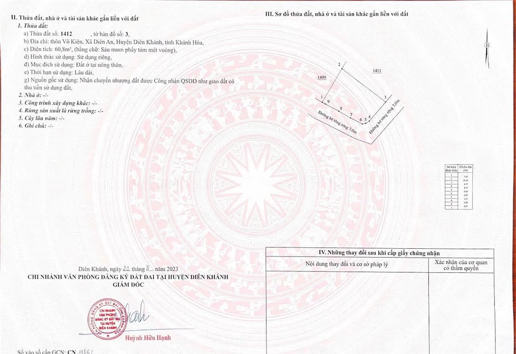 Lô đất Diên An 60.8m² giá 1.2 tỷ - Lô góc 2 mặt tiền ô tô rộng