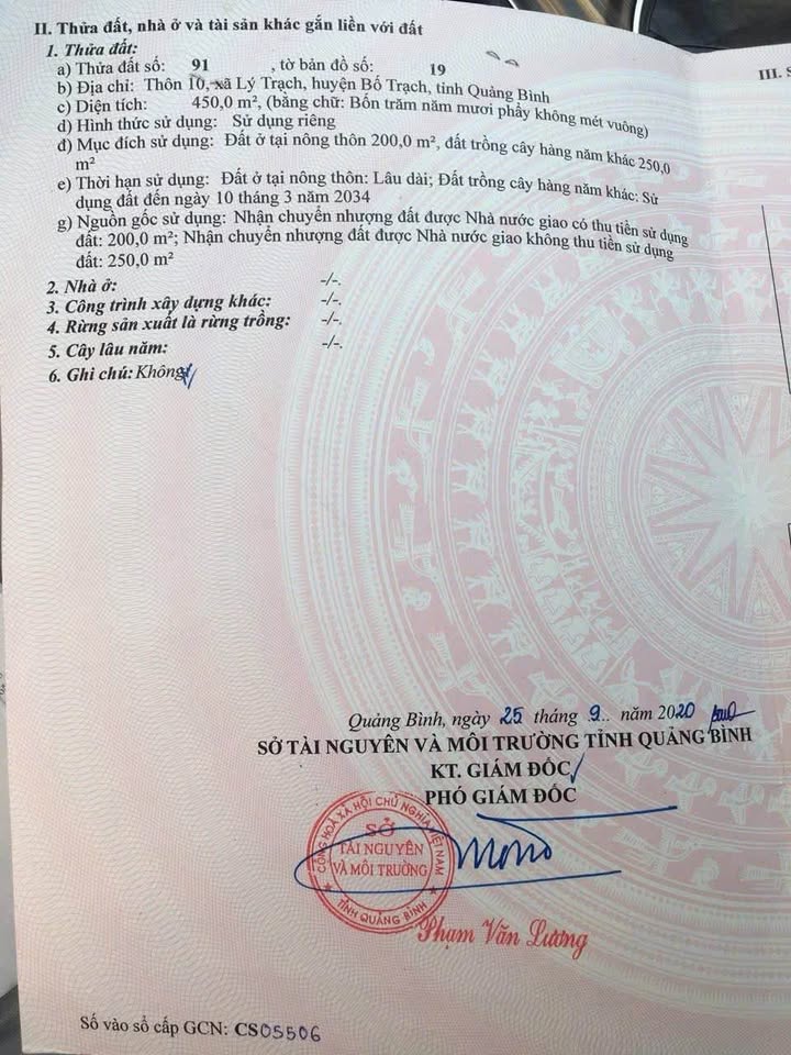 Đất mặt tiền đường tránh Thôn 10 Lý Trạch 450m² giá 2 tỷ - Vị trí kinh doanh đắc địa!