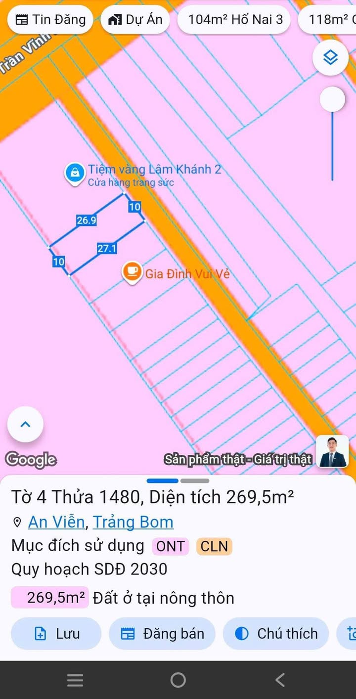 Đất thổ cư An Viễn Trảng Bom 270m² giá chỉ 2 tỷ - Cơ hội đầu tư tốt!