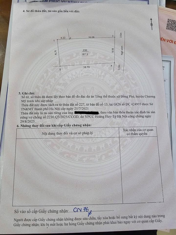 Đất thổ cư 197m² tại Hạ Dục, Chương Mỹ - Mặt tiền 9,56m, ô tô đỗ tận đất!