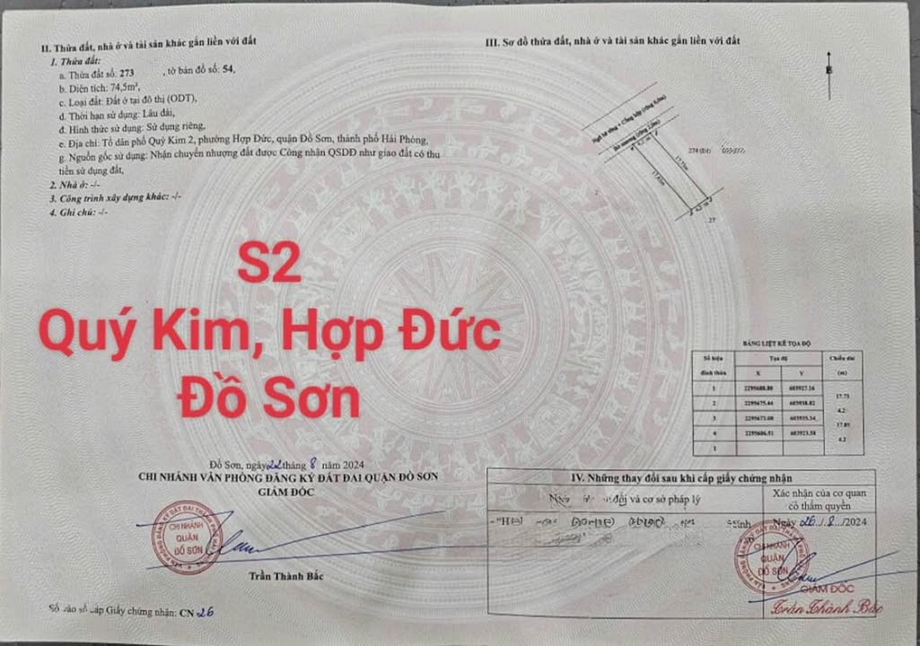 Đất nền Quý Kim, Hợp Đức 75m² giá 2 tỷ - Pháp lý rõ ràng, đầu tư sinh lời!