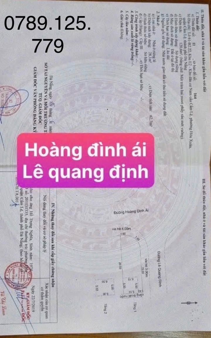 Nhà góc ngã 4 Hoàng Đình Ái - Lê Quang Định, Hòa Xuân, Đà Nẵng 120.6m² giá 7.9 tỷ - Vị trí đắc địa!