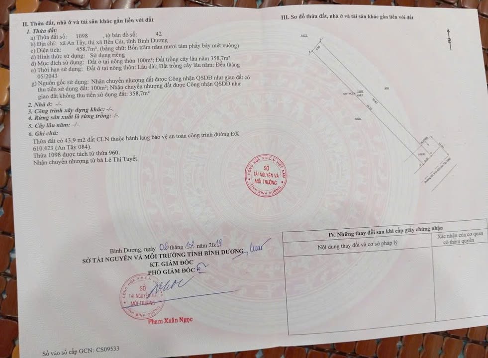 Đất An Tây Bến Cát 462m² giá 4.3 tỷ - Kinh doanh sầm uất ngay trung tâm!