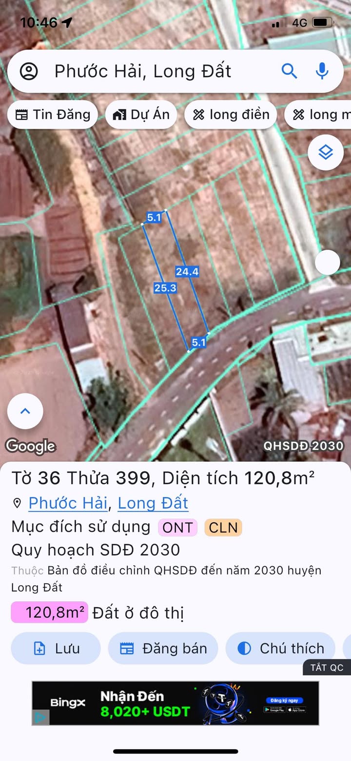 Đất thổ cư mặt tiền đường nhựa Phước Hải 125m² giá 1.2 tỷ - Cơ hội đầu tư hấp dẫn!
