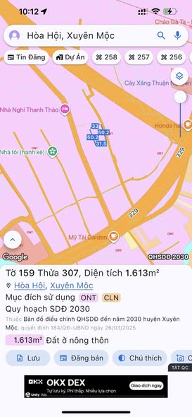 Đất Hòa Hội, Xuyên Mộc 1650m² giá 5.25 tỷ - Vị trí đẹp, dân cư đông đúc!