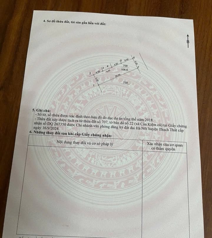 Đất thổ cư Cần Kiệm Thạch Thất 106m² giá 3 tỷ - Sổ đỏ chính chủ, mặt tiền rộng!