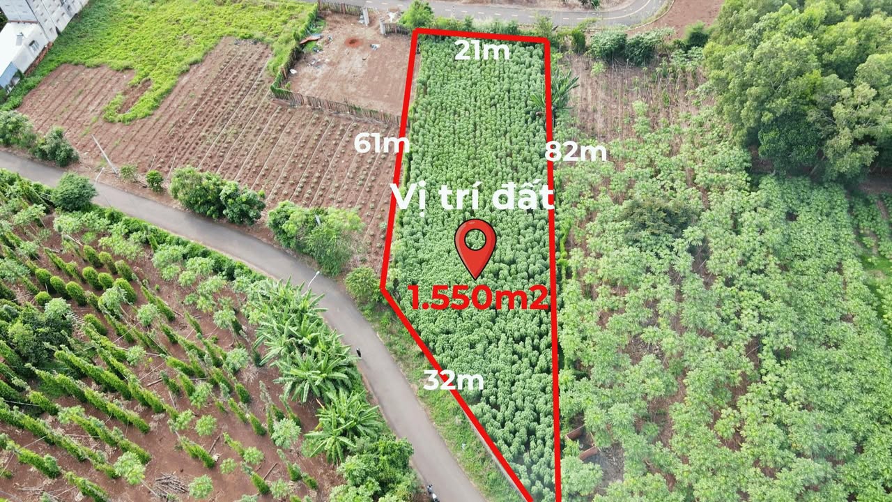 Bán lô đất thổ cư 1553m² mặt tiền đường nhựa xã Nghĩa Thành - Đầu tư sinh lời!