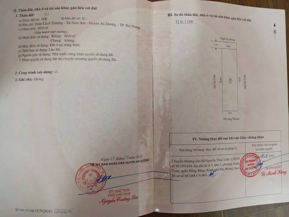 Đất nền Nam Sơn, Hải Phòng 64m² giá 1,35 tỷ - Sổ đỏ chính chủ!