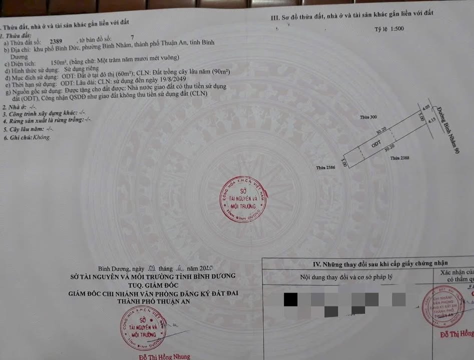 Đất mặt tiền đường Bình Nhâm, Thuận An 150m² giá 3 tỷ - Cơ hội đầu tư tuyệt vời!