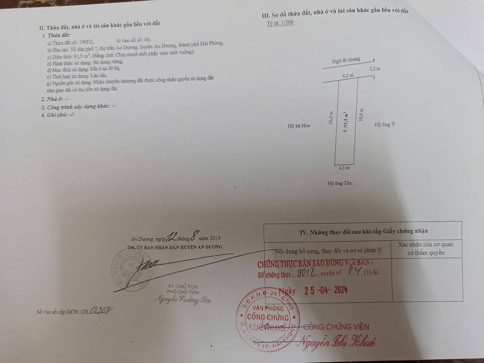 Nhà riêng An Dương Hải Phòng 91m² giá 1.9 tỷ - Vị trí đẹp, ô tô đỗ sát cửa!