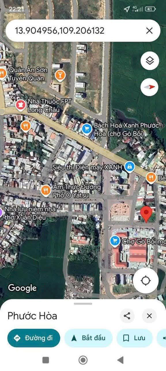 Đất mặt tiền chợ Gò Bồi, Tuy Phước 95m² giá 1.9 tỷ - Cơ hội đầu tư lý tưởng!