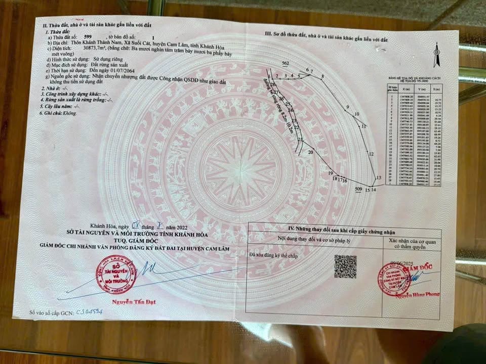 Bán đất Suối Cát, Cam Lâm 30,873m² giá 10 tỷ - Đầu tư sinh lời tuyệt vời!