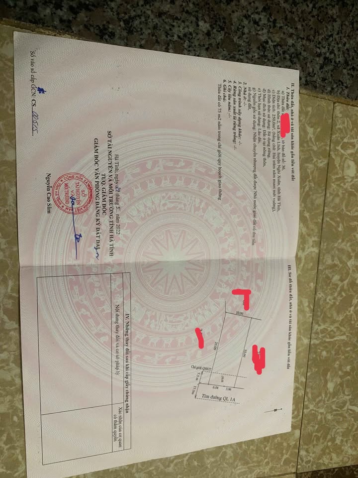 Đất nền Quốc lộ 1A Nghi Xuân 250m² giá 2.4 tỷ - Cơ hội đầu tư hấp dẫn!