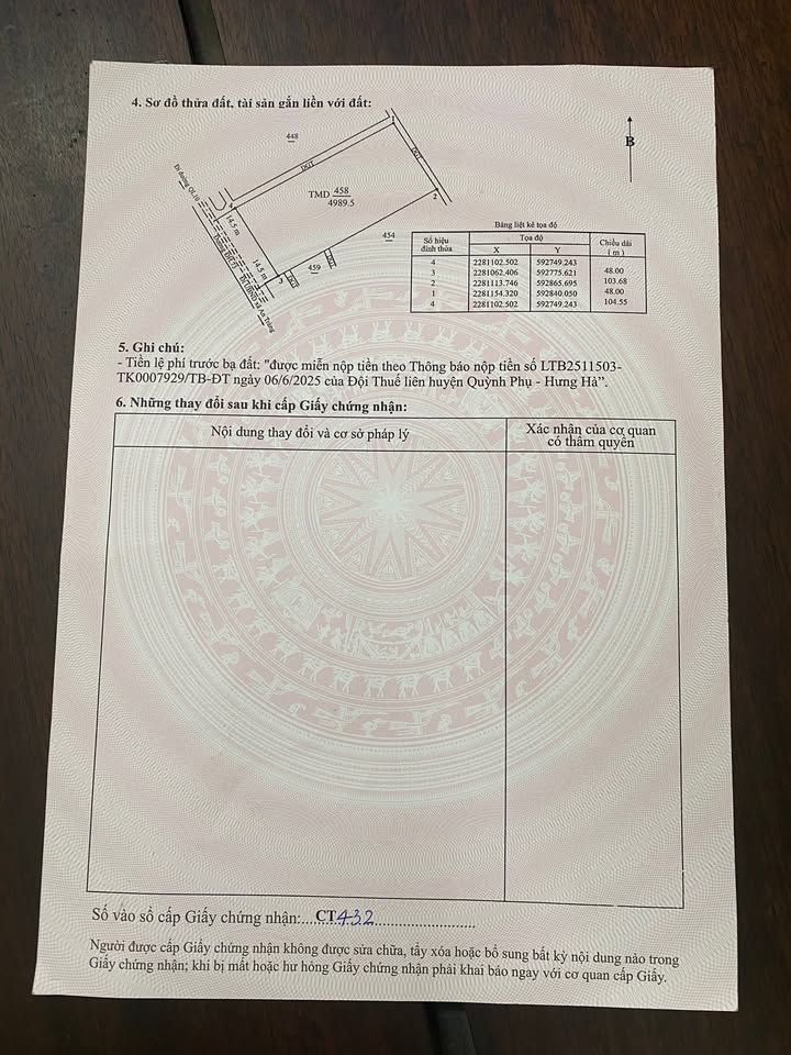Mảnh đất thương mại dịch vụ 5000m² tại An Lễ, Quỳnh Phụ - Pháp lý đầy đủ, thuận tiện giao thông!