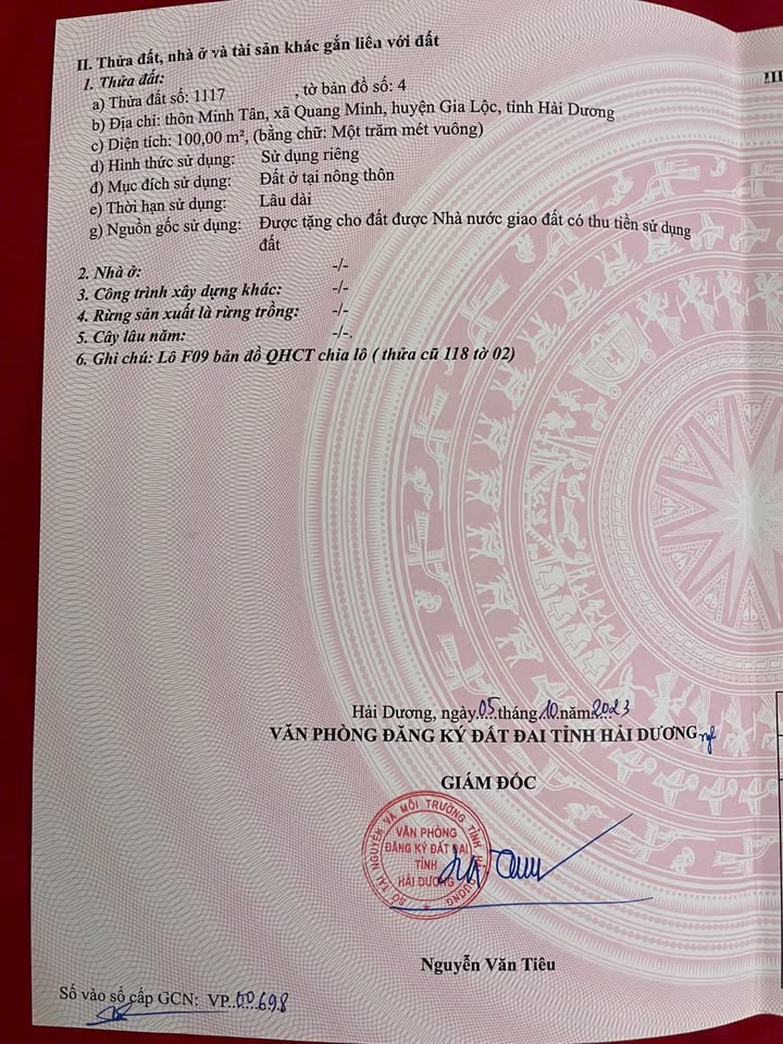 Đất đấu giá Trạm Bóng, Gia Lộc 100m² giá 3 tỷ - Đầu tư sinh lời ngay!