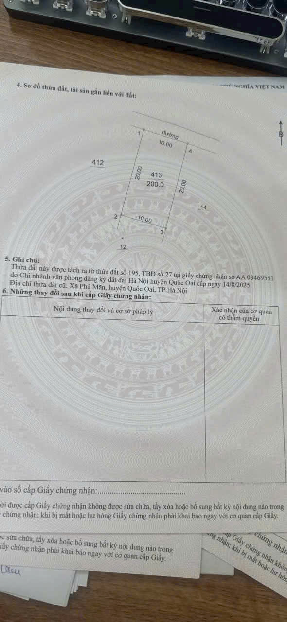 Đất thổ cư Quốc Oai 200m² giá thỏa thuận - Mặt tiền đẹp, gần trục chính!