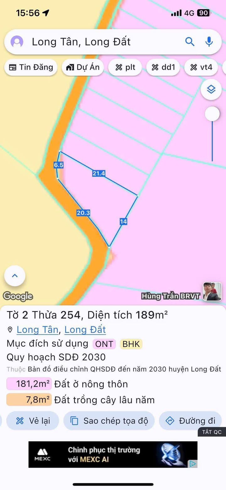 Đất nền Long Tân 200m² giá 600 triệu - Sổ đỏ chính chủ, đầu tư sinh lời!