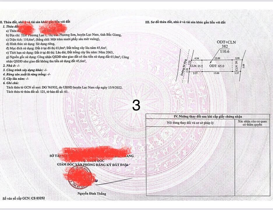 Đất đẹp tại thị trấn Phương Sơn, Lục Nam 110m² - Giá thỏa thuận hấp dẫn!