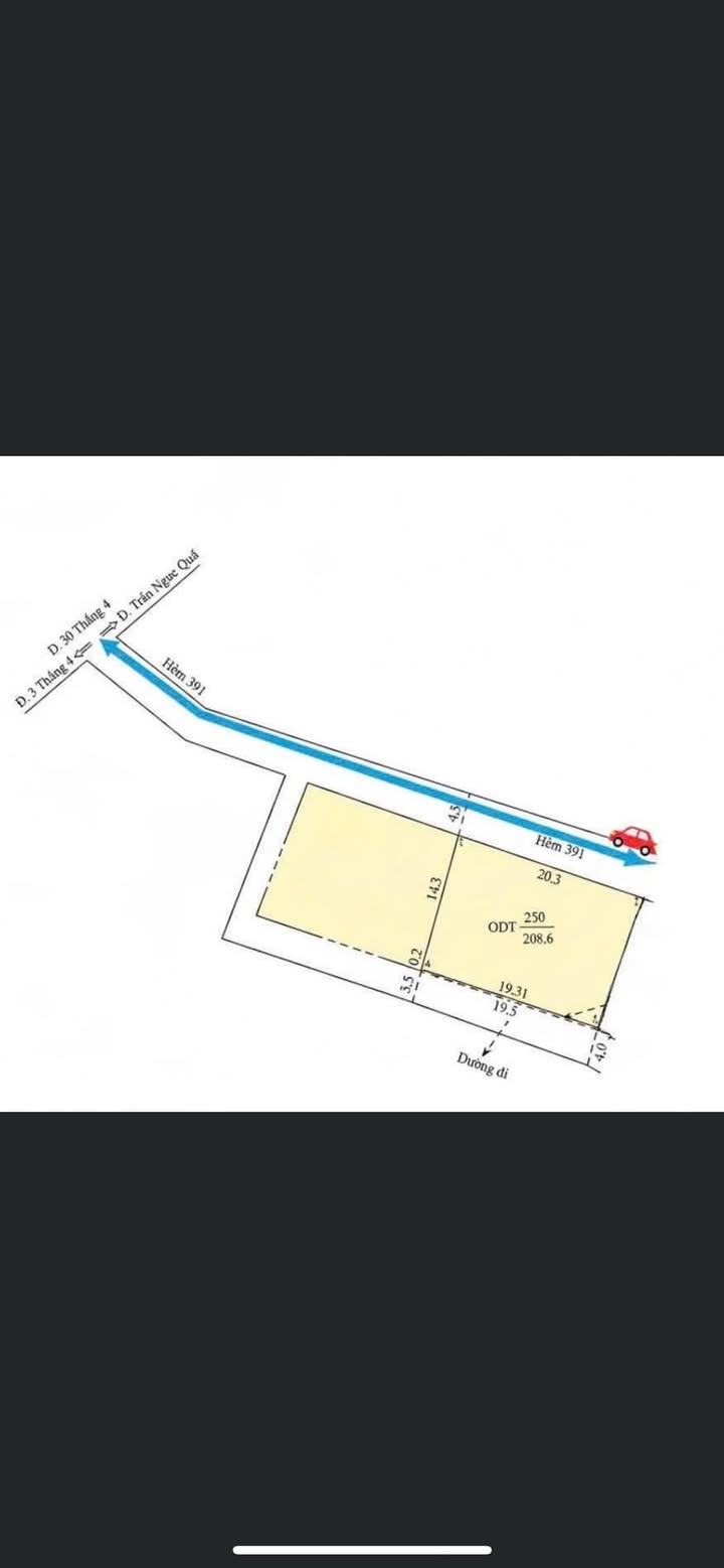 Đất nền Hẻm 391 đường 30/4, quận Ninh Kiều, 290m² giá 3.9 tỷ - Cơ hội đầu tư tuyệt vời!