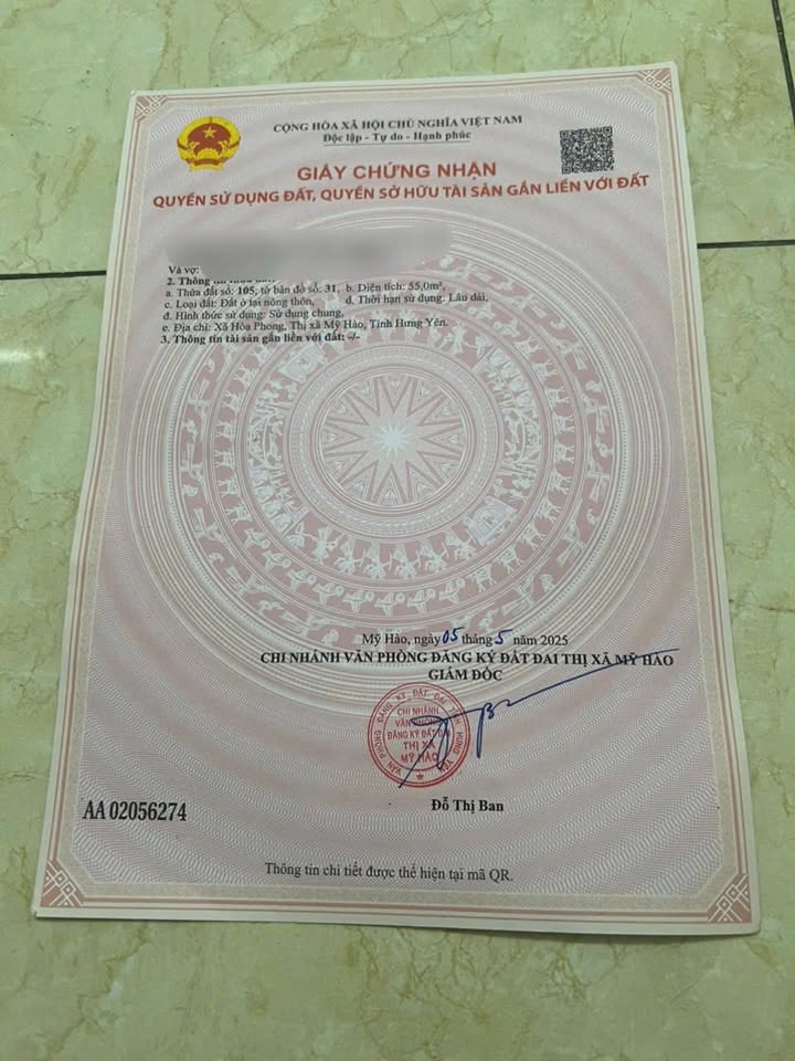 Đất nền Thượng Hồng, Hưng Yên 55m² giá 1 tỷ - Tiềm năng đầu tư sinh lợi!