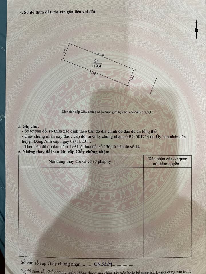 Bán đất rãnh dân Phúc Thịnh Đông Anh 120m² - Sổ đỏ chính chủ, giá tốt!