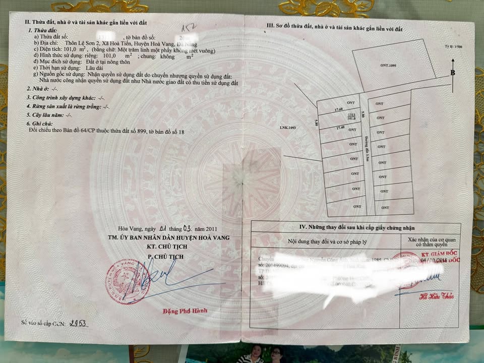 Đất nền thôn Lệ Sơn 2, Hòa Tiến 101m² giá 1.15 tỷ - Pháp lý rõ ràng, sẵn sàng xây dựng!