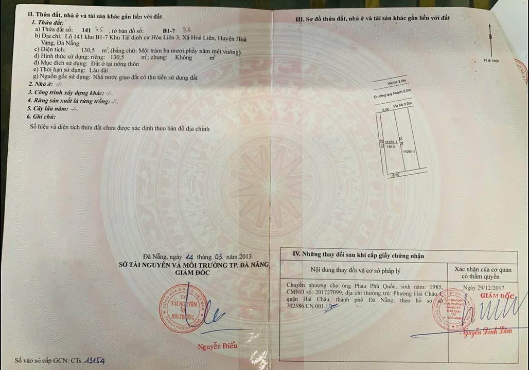 Đất nền Hòa Liên 3, Đà Nẵng 130,5m² giá thỏa thuận - Sổ đỏ chính chủ!