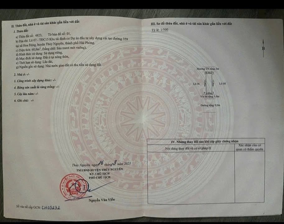 Đất nền TĐC Hoa Động Thủy Nguyên 60m² giá 3.5 tỷ - Hướng Nam phong thủy đẹp!