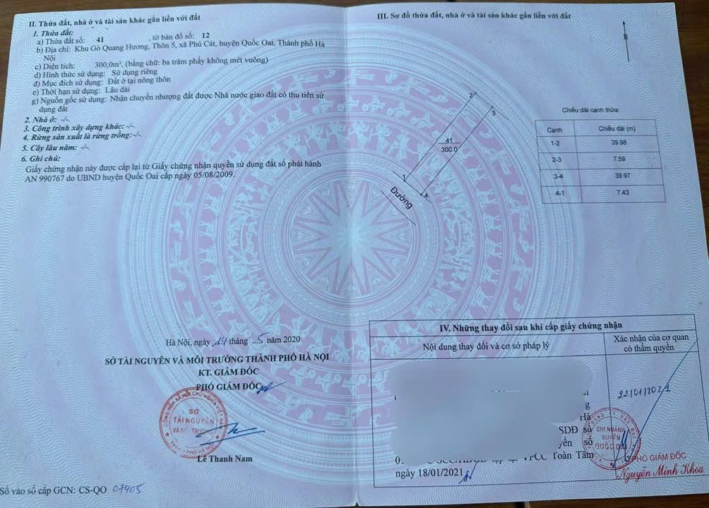 Đất nền khu phố 5, phường Phú Cát, Quốc Oai 300m² - Gần nhà máy in tiền