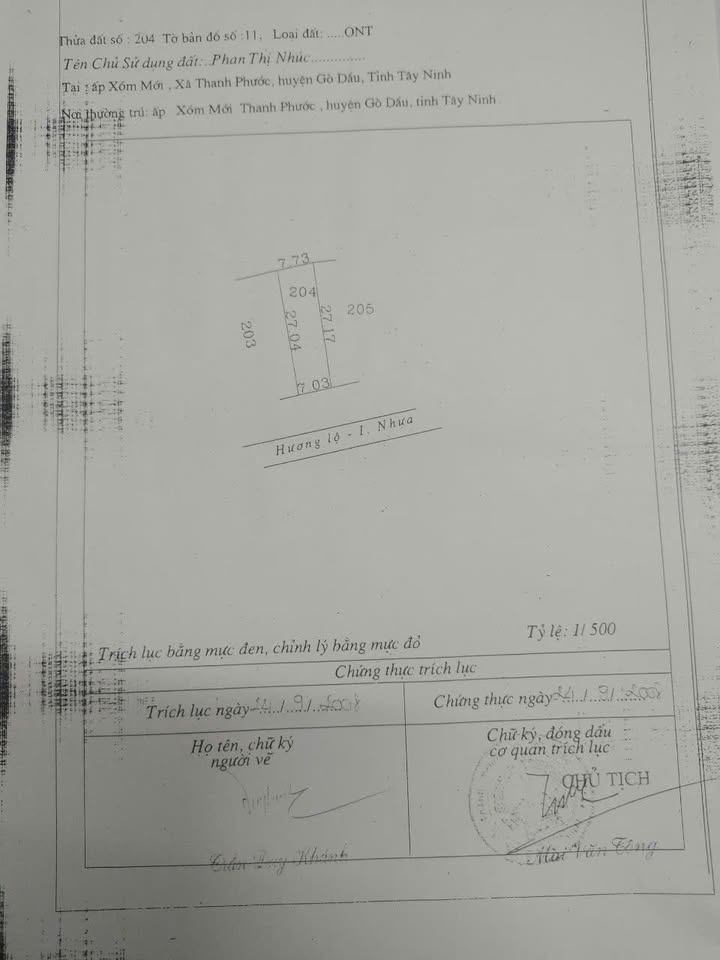 Đất thổ cư 189m² mặt tiền đường Hương Lộ 1, Gò Dầu - Giá chỉ 4.2 tỷ, thương lượng chính chủ!