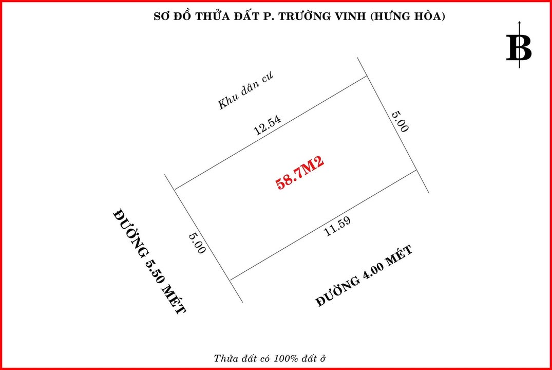 Đất nền Hưng Hòa Vinh 58.7m² giá 1.32 tỷ - Lô góc 2 mặt tiền thoáng rộng!