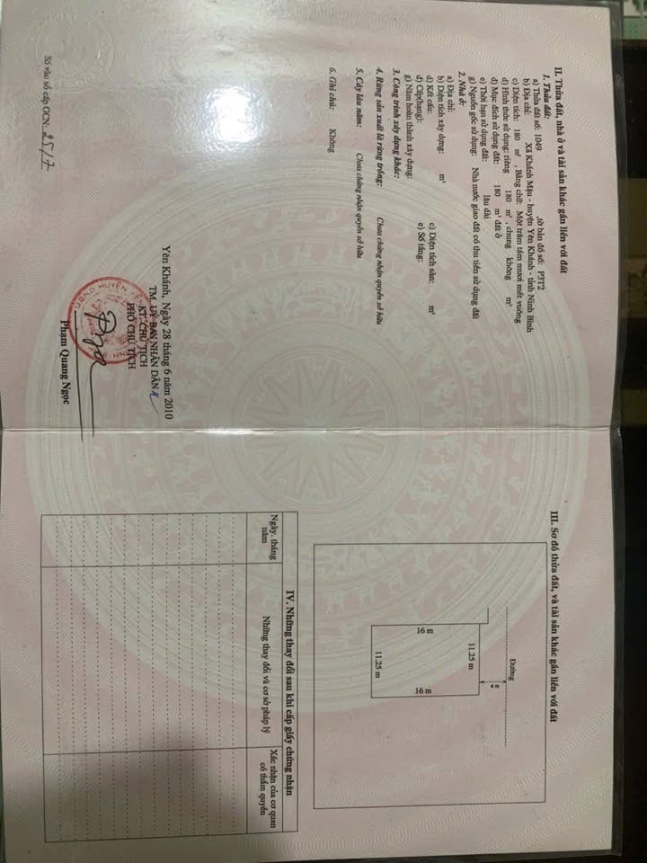 Đất thổ cư Khánh Mậu, Yên Khánh 180m² - Tiềm năng đầu tư hấp dẫn!