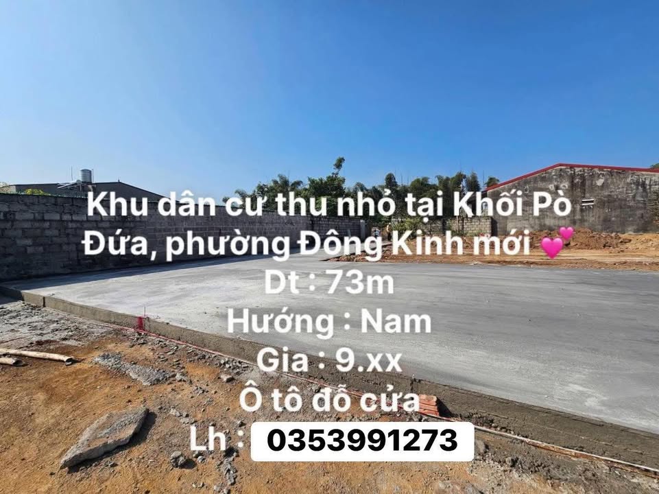Đất nền phường Đông Kinh Lạng Sơn 70m² giá 800 triệu - Ô tô đỗ cửa thuận tiện!