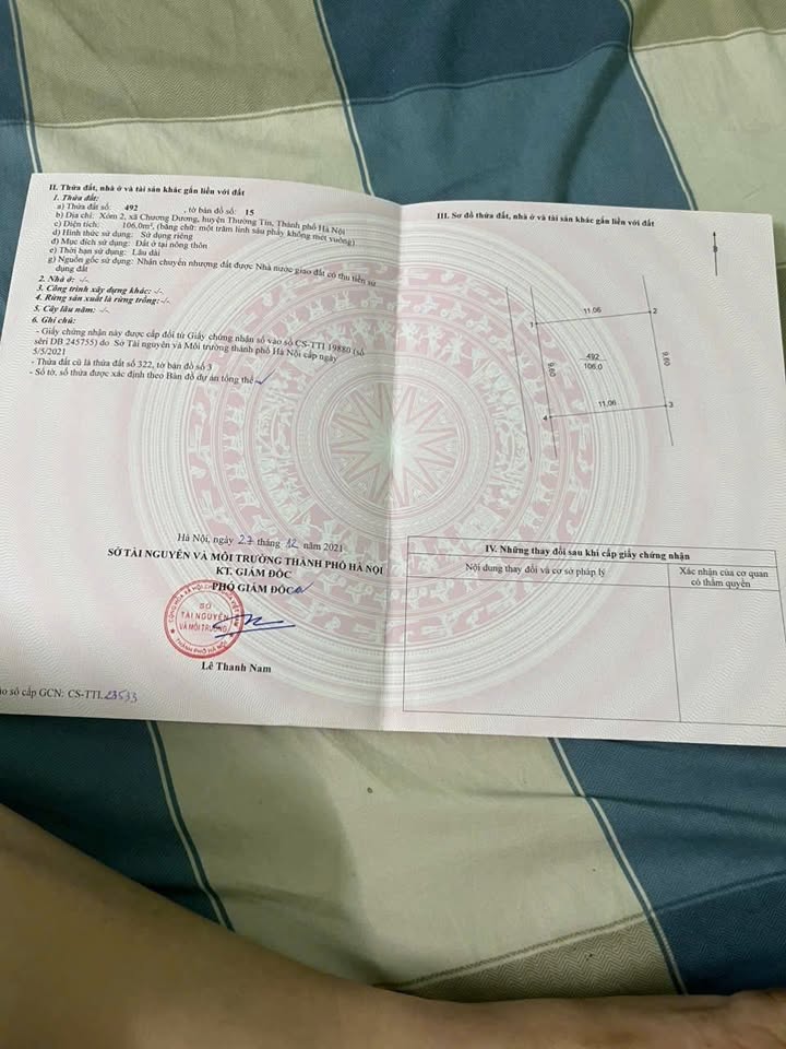 Đất xóm 2 xã Chương Dương Thường Tín 106m² giá 59 triệu - Đường ô tô vào tận đất!