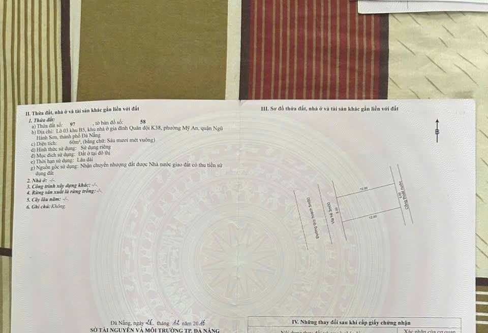 Đất nền Đỗ Bá, Mỹ An, Ngũ Hành Sơn 120m² giá 34.5 tỷ - Sổ hồng chính chủ, giấy phép xây dựng 6 tầng!