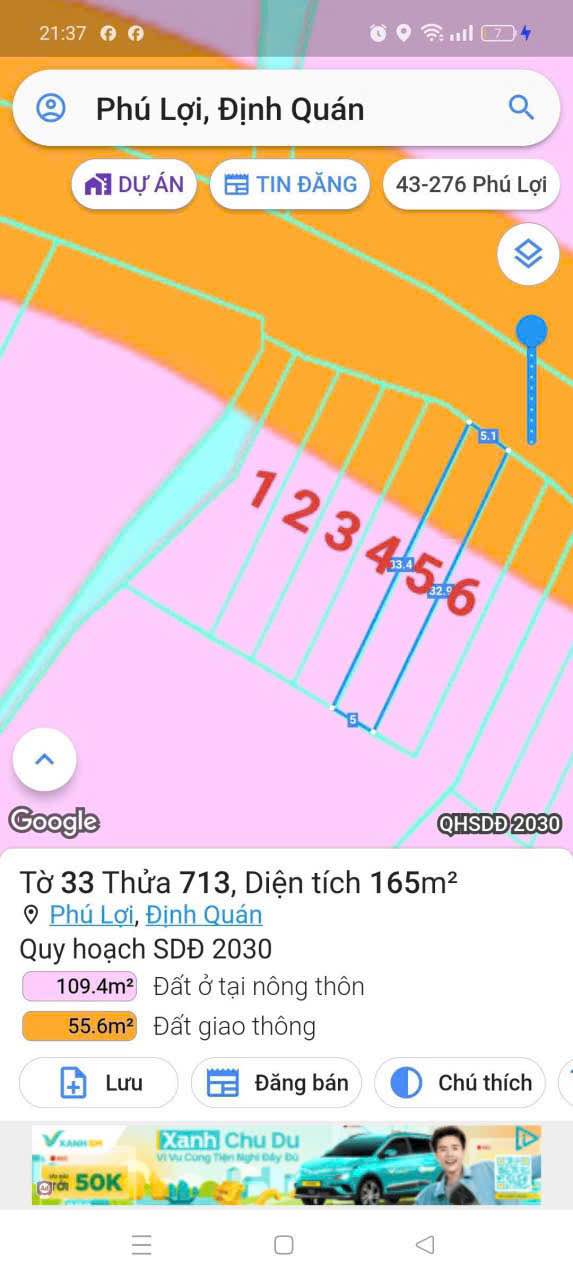 Đất nền Phú Lợi, Định Quán 160m² giá 950 triệu - Sổ hồng riêng, đầu tư sinh lời!