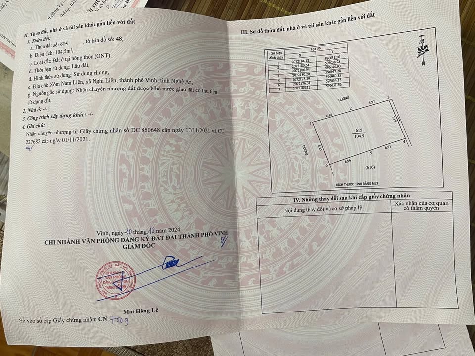 Đất nền Nghi Liên, Vinh 104,5m² giá 2 tỷ - Đầu tư sinh lời bền vững!