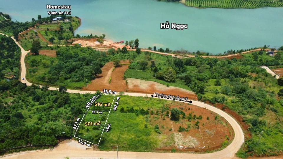 Đất mặt tiền Hồ Ngọc Bảo Lộc 920m² giá 2.9 tỷ - View trực diện, nở hậu!