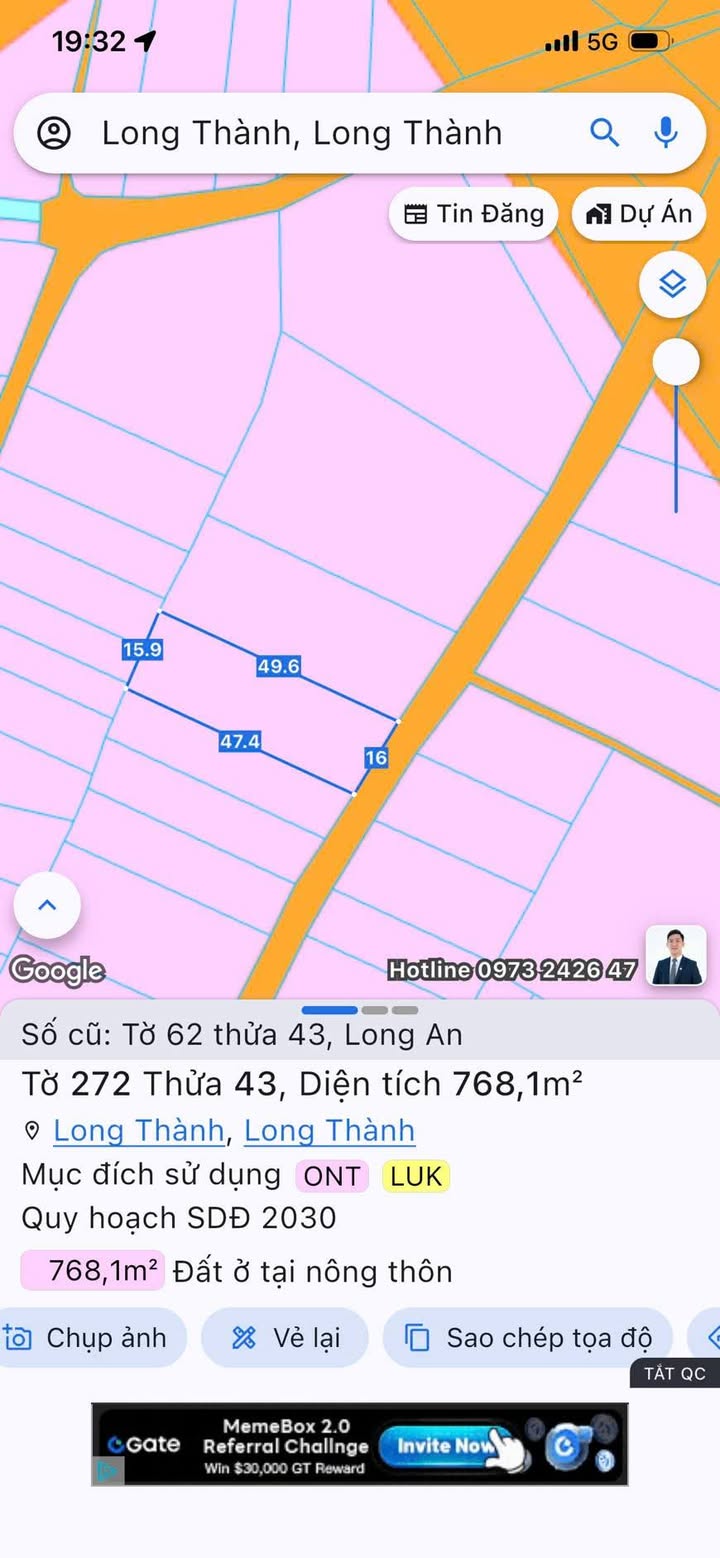 Đất nền Long Thành 768m² giá chỉ 9.984 tỷ - Cơ hội vàng đầu tư!