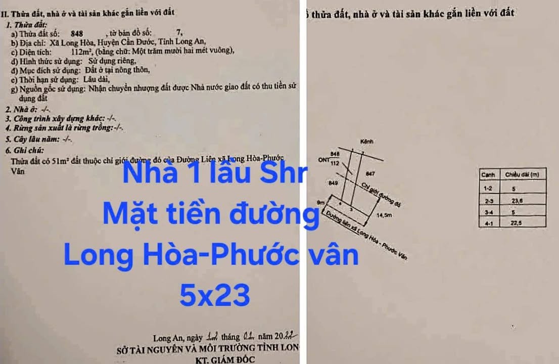 Nhà mặt tiền Liên xã Long Hòa-Phước Vân 115m² giá 2.44 tỷ - Nhà mới xây, thoáng mát!