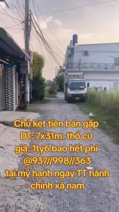 Đất thổ cư 217m² tại Mỹ Hạnh Nam, Đức Hòa - Sổ hồng riêng, giá chỉ 1.6 tỷ!