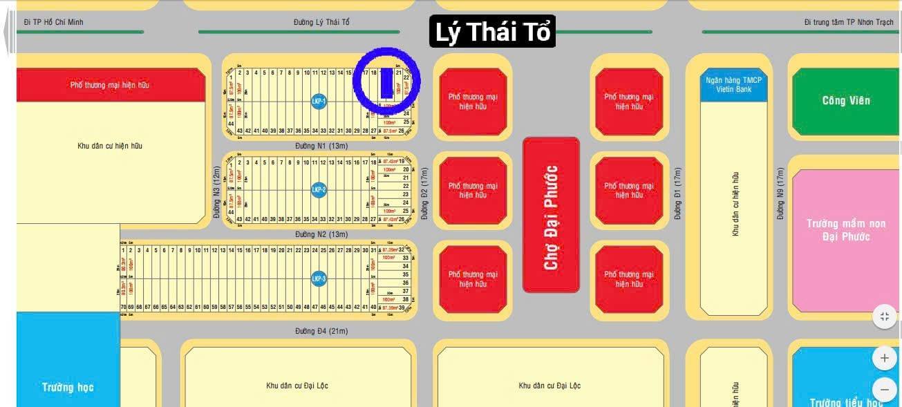 Lô đất nền 100m² mặt tiền Lý Thái Tổ, xã Đại Phước - Đầu tư sinh lời ngay!