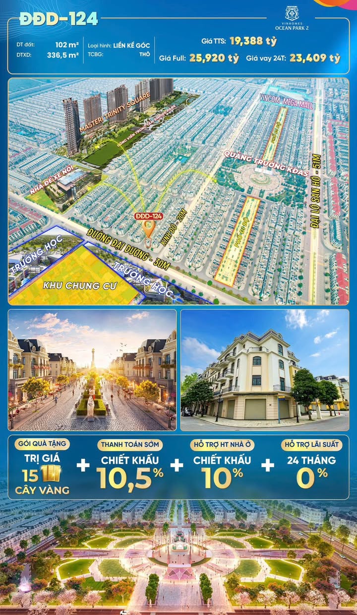 Shophouse Đường Đại Dương, Văn Giang 102m² giá 19.388 tỷ - Cơ hội đầu tư tuyệt vời!