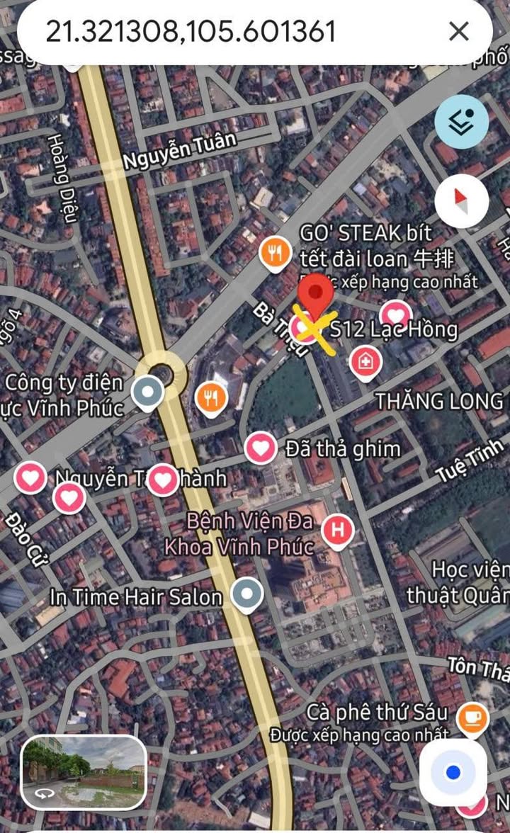 Đất nền ô góc 185m² đường Dương Tĩnh, Vĩnh Yên - Kinh doanh thuận lợi, giá chỉ 14 tỷ!