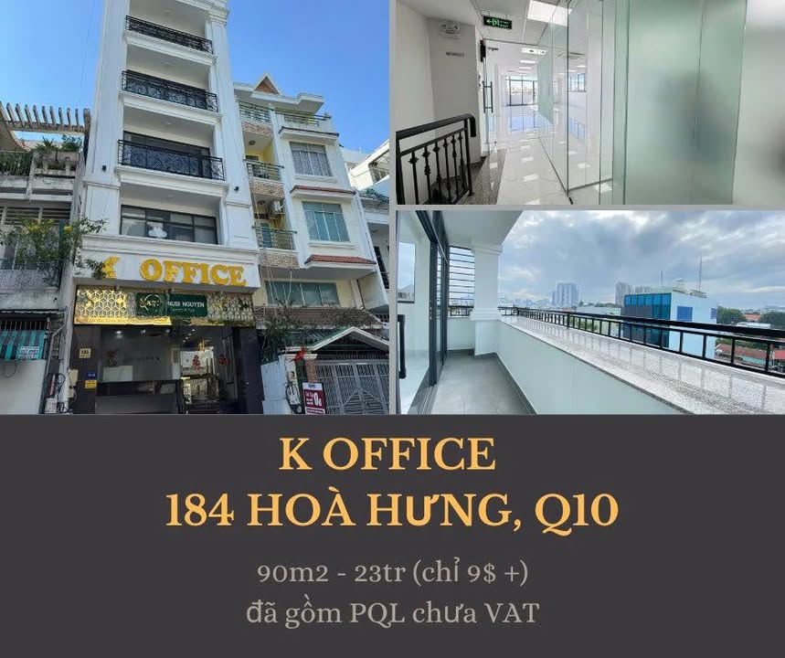 Cho thuê văn phòng K OFFICE 184 Hoà Hưng 90m² giá 23 triệu - Không gian làm việc lý tưởng!